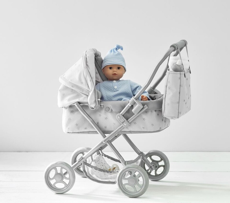 Grey Stars Mini Pram Doll Stroller Pottery Barn Kids Australia